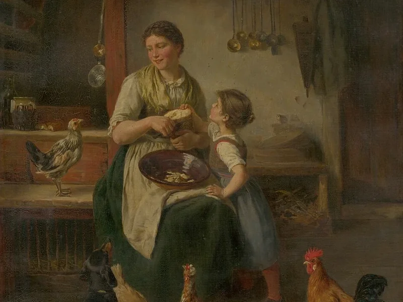 1845-Hermann Bever - Affettare il pane